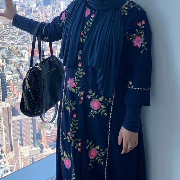 Indian Pakistani high low kurta Asymmetrical dress heavy embroidery Kurta dress - Picture 3 of 5